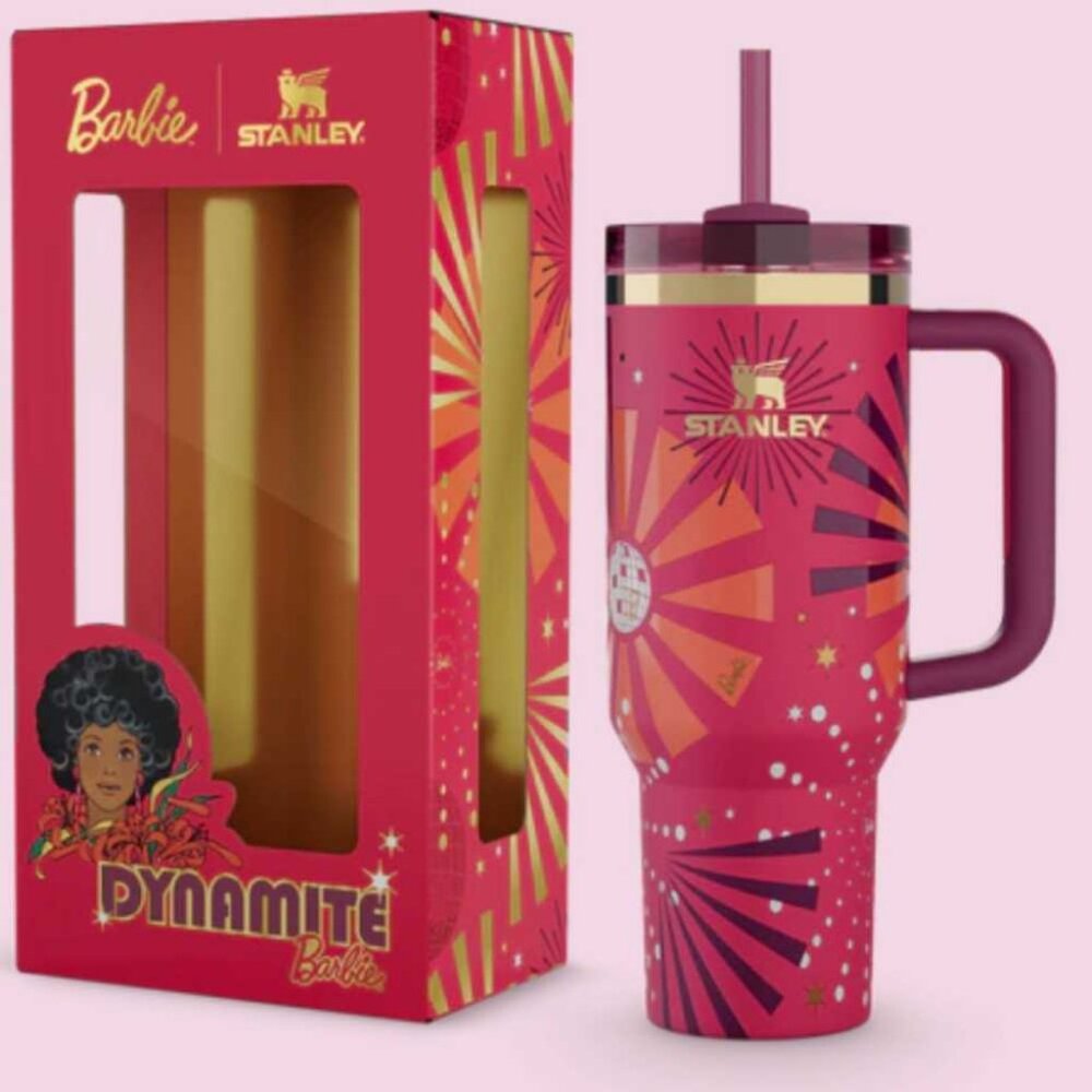Barbie X Stanley Tumbler 80 s Dynamite 40 Oz Quencher New!!! Limited Edition - P